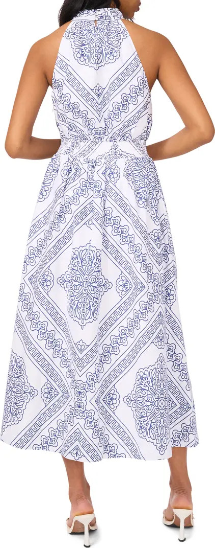 Medallion Print Cotton High Neck Halter Dress | Nordstrom Rack