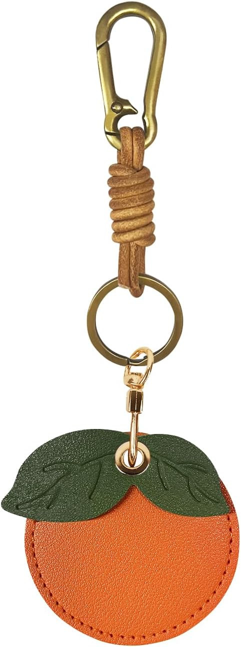 Leather Bag Charms,Fruit Bag Charm,Keychain Holder Compatible with Apple Air Tag,Cute Protective ... | Amazon (US)