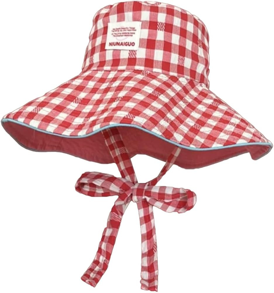 Sombreros de sol para mujer, reversible, a cuadros, sombrero de pescador, ala ancha, protecci\u00... | Amazon (US)