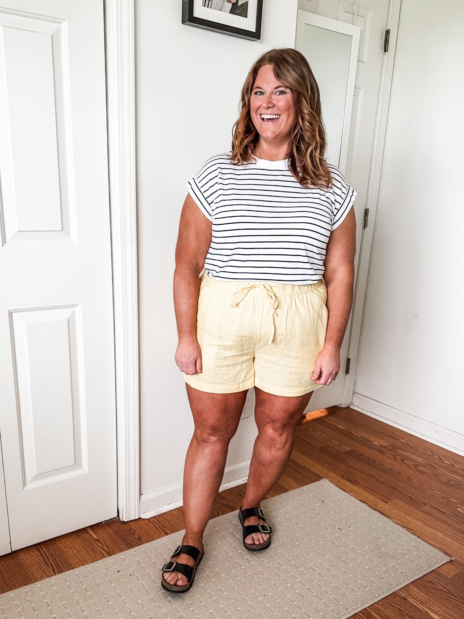 Wearing an XL in my linen shorts. My tee is older but linked a couple of similar striped tees.  

#LTKMidsize #LTKFindsUnder50 #LTKSeasonal