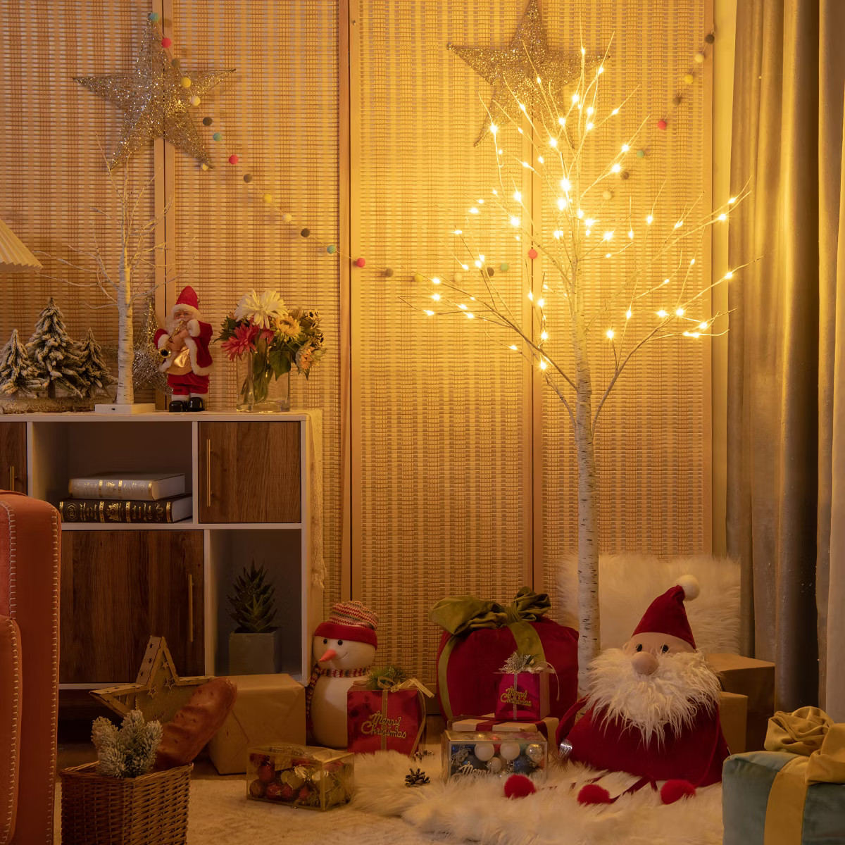 Costway 2ft/ 4ft/ 5ft/ 6ft Pre-lit White Twig Birch Tree for Christmas Holiday w/ LED Lights | Target