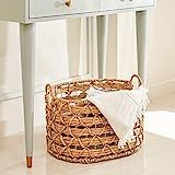 Vifah V50015-L Camila 20-Inch Oval Hand-Woven Water Hyacinth Storage and Laundry Basket - Size L, L, | Amazon (US)