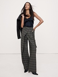 High-Rise Straight Crossover Flannel Pant | Banana Republic (US)