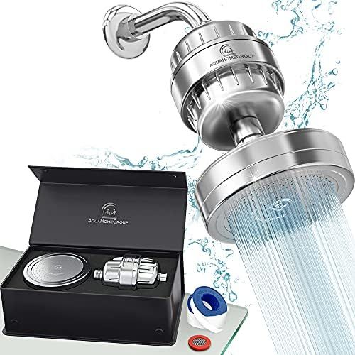 AquaHomeGroup Luxury Filtered Shower Head Set 20 Stage Shower Filter for Hard Water Removes Chlor... | Amazon (US)