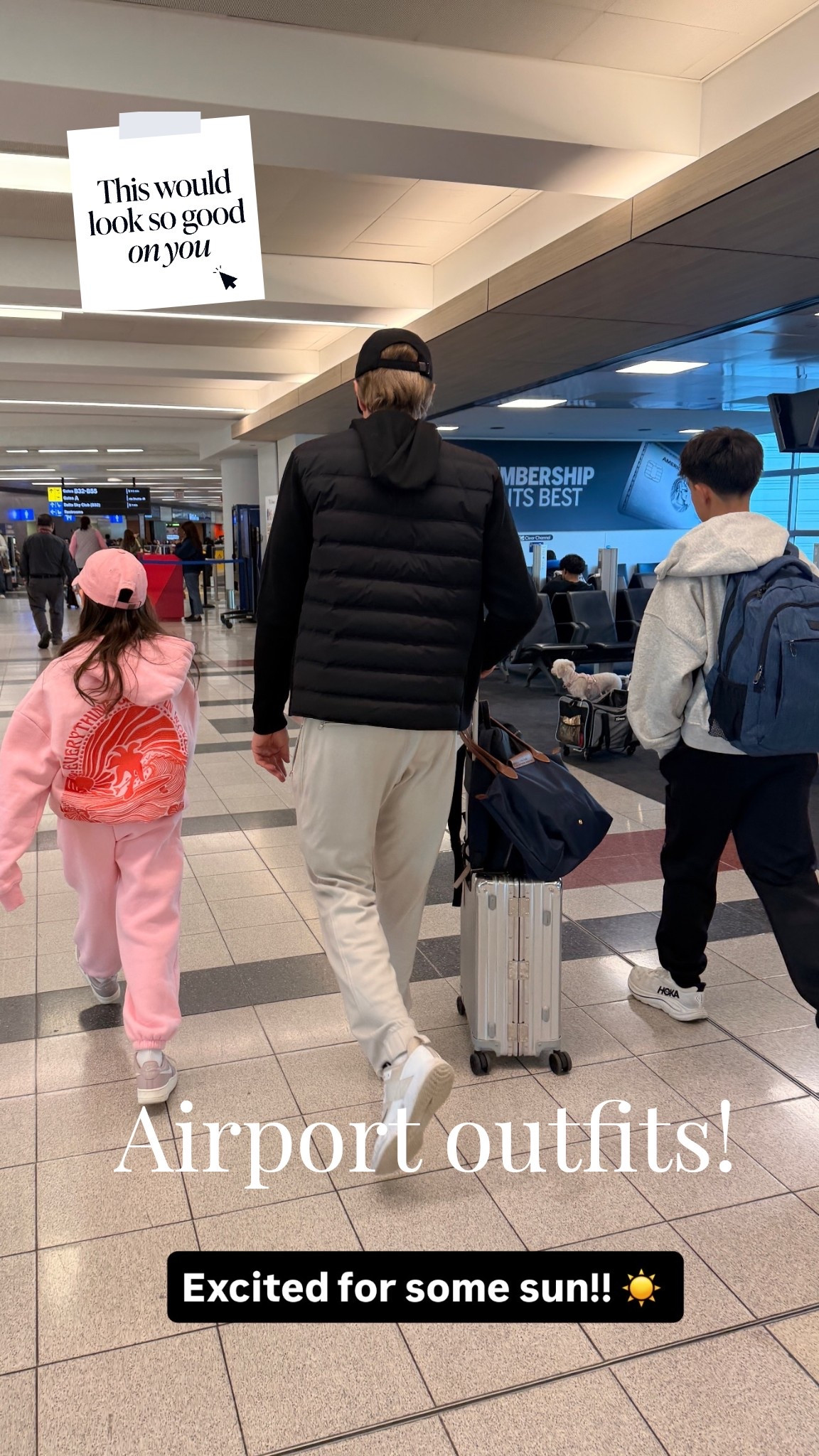 Excited for some sun!! ☀️ @pinkpalmpuff  @eric_emanuel_clothing_us  @hoka  @longchamp  @orlebarbrown