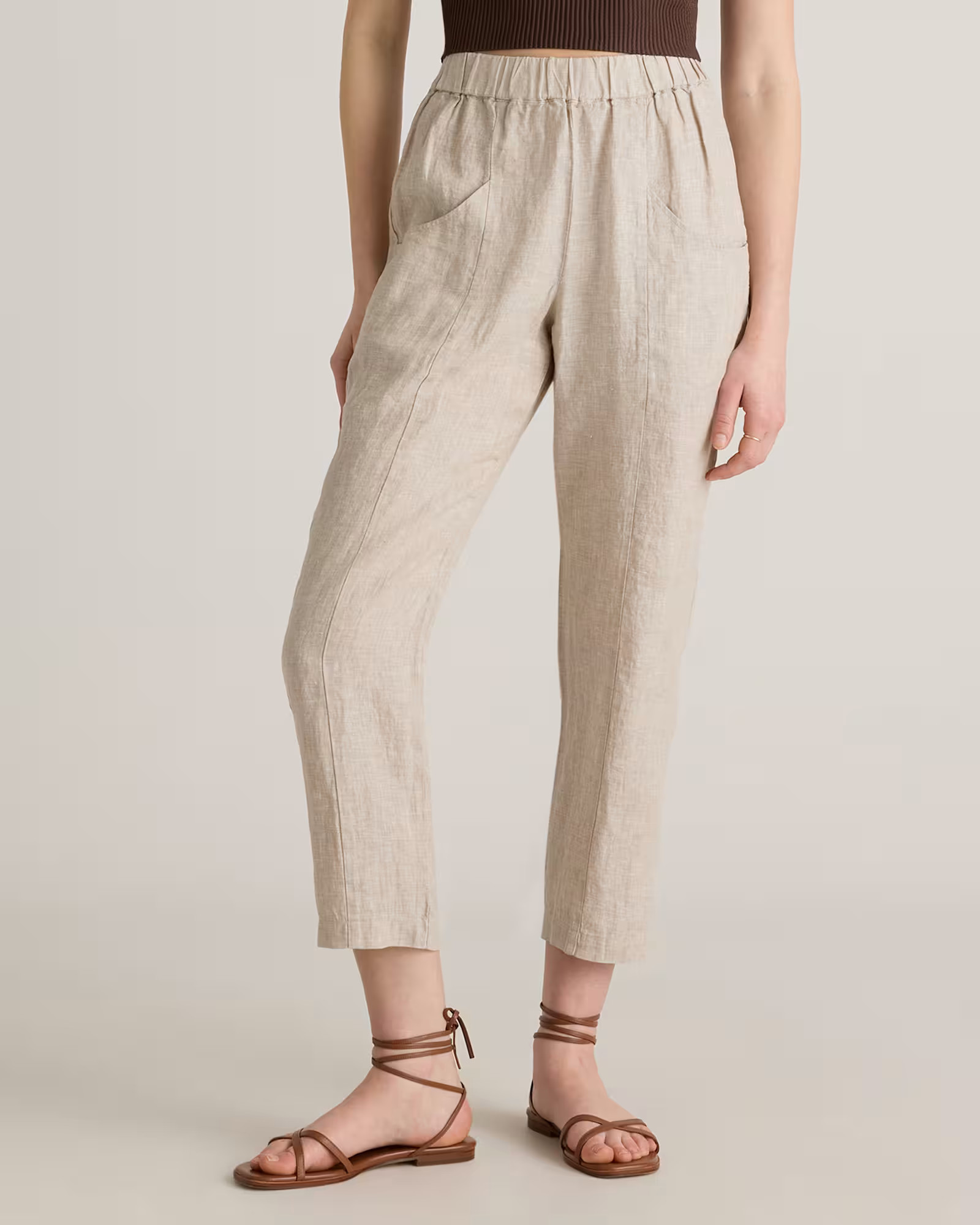 100% European Linen Tapered Ankle Pants in Flax | Quince