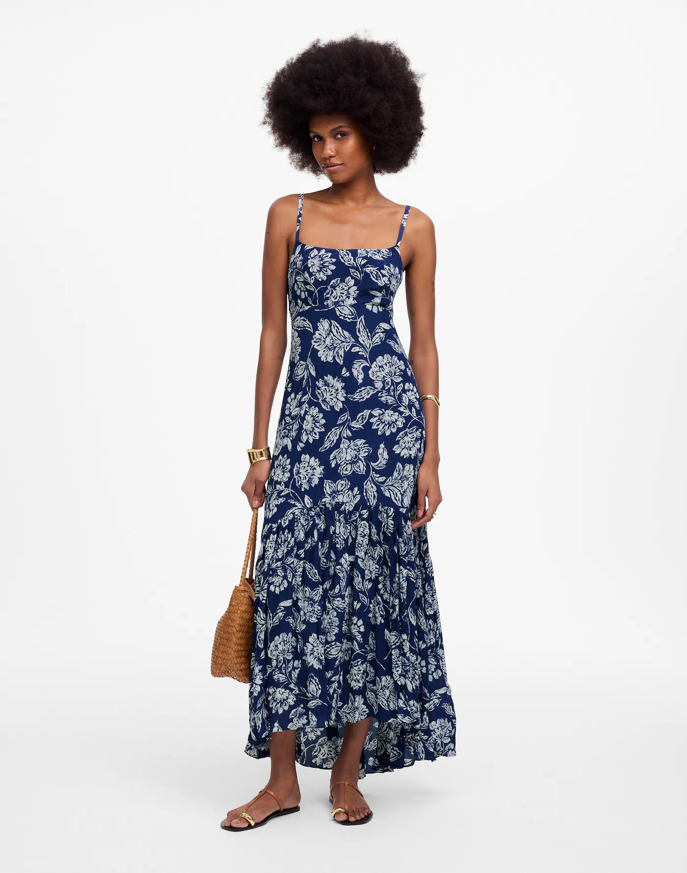 Textured Maxi Slip Dress in Floral | Madewell