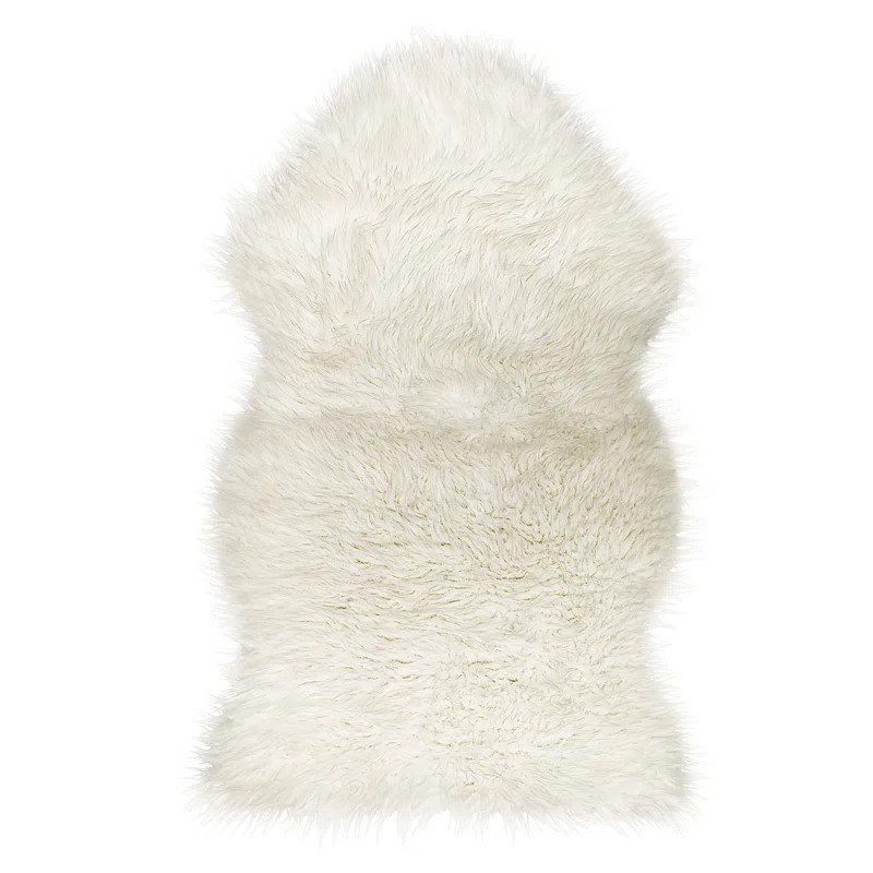 Shayne Off-White Faux Sheepskin Area Rug | Wayfair North America