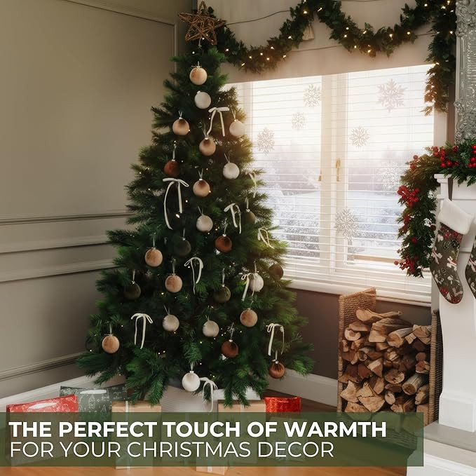 Elegant Velvet Christmas Ornaments & Velvet Bows Set – Complete Tree Decor Kit with 15 Shatterp... | Amazon (US)