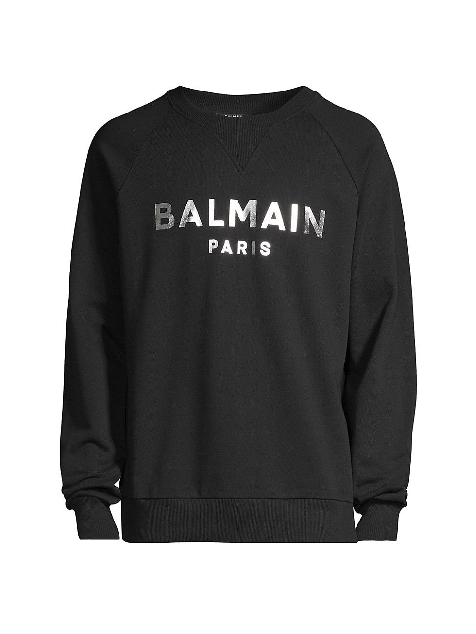 Balmain Foil Logo Crewneck Sweater | Saks Fifth Avenue