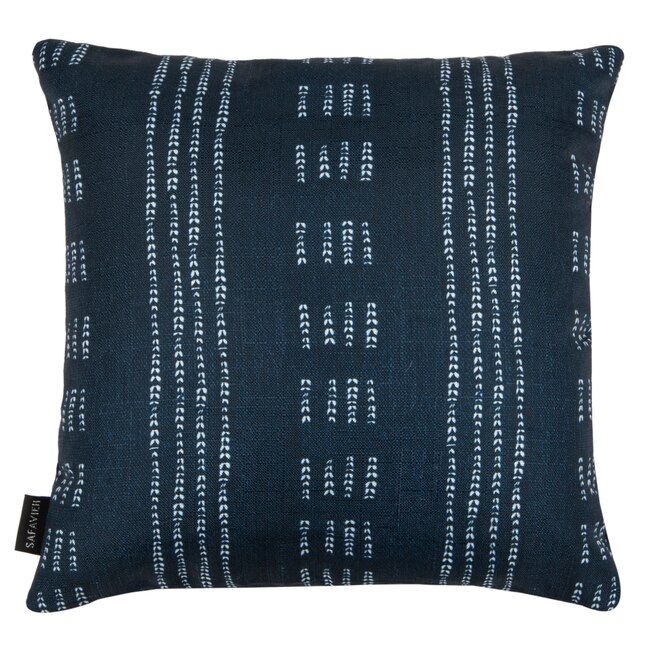 Safavieh Madelyn 16-in x 16-in Deep Blue/White Indoor Decorative Pillow | Lowe's