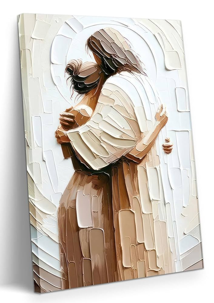 Jesus Embracing Woman Canvas Wall Art, Safe in His Arms Pictures Canvas Print Posters Wall Decor,... | Amazon (US)