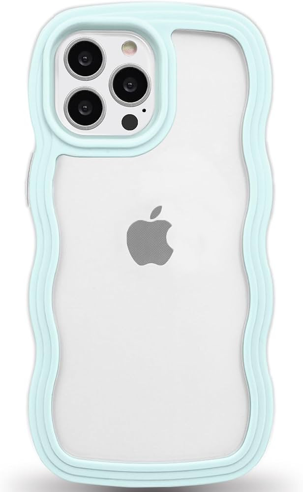 Anuck for iPhone 14 Pro Max Case Wavy Edge Clear Back Design, Anti-Slip Grip Cute Wave Curly Fram... | Amazon (US)