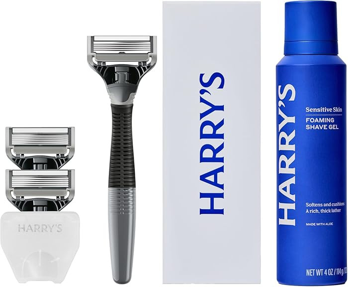Harry's Original Shaving Kit for Men - Razor Handle, 3 Razor Blade Refills, Foaming Shave Gel, an... | Amazon (US)