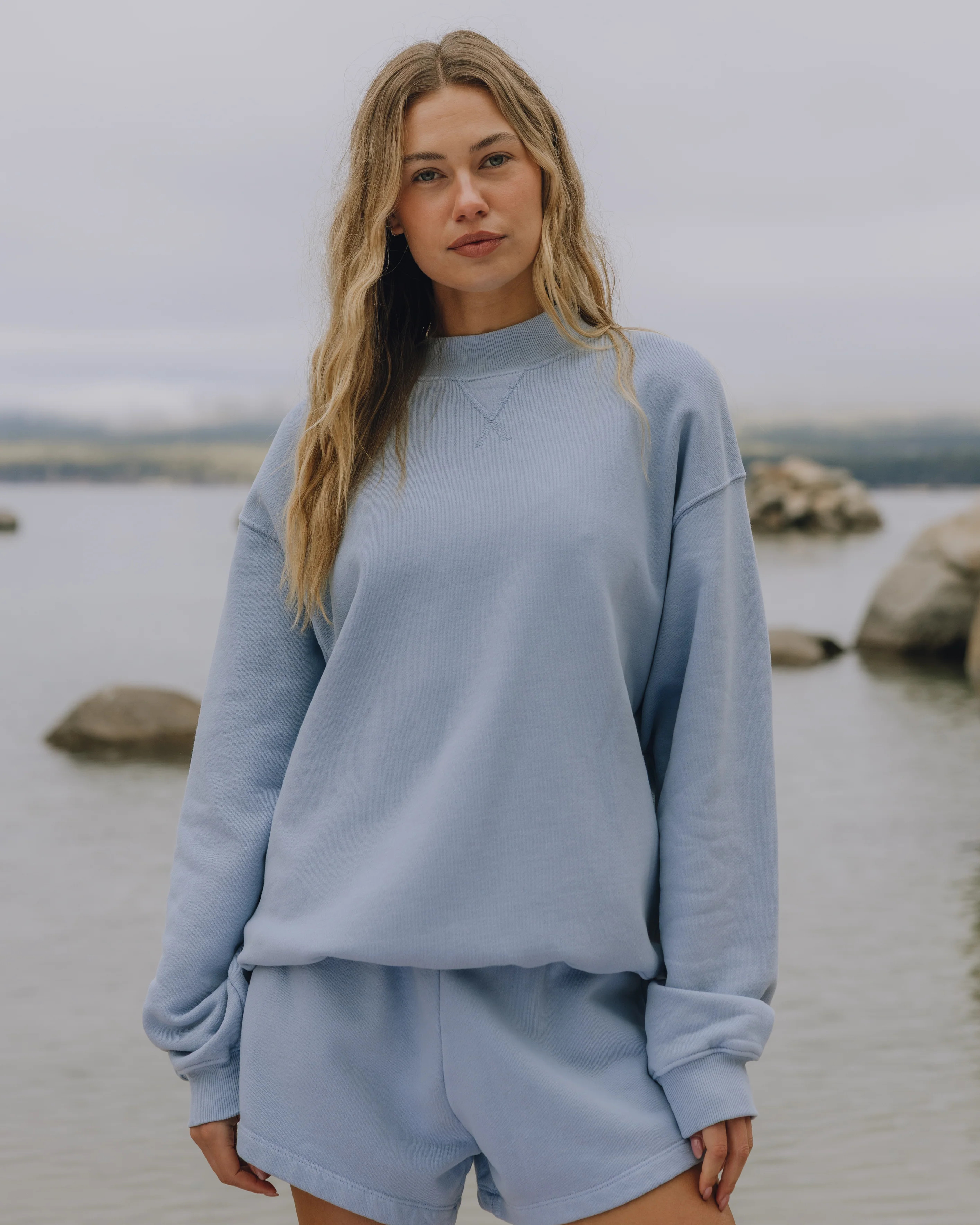 Oversized Heavyweight Vintage Crew - Mist | Daily Drills LLC