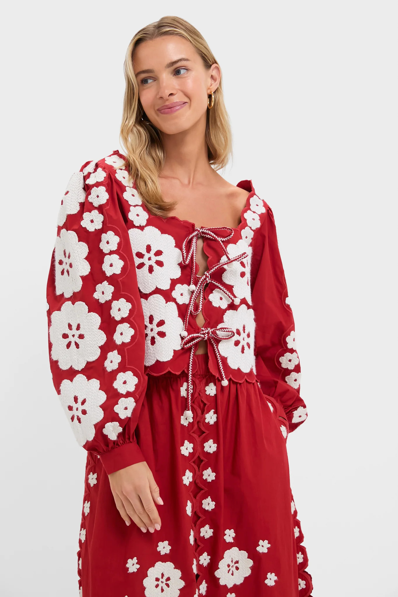 Red Catrine Applique Long Sleeve Top | Tuckernuck (US)