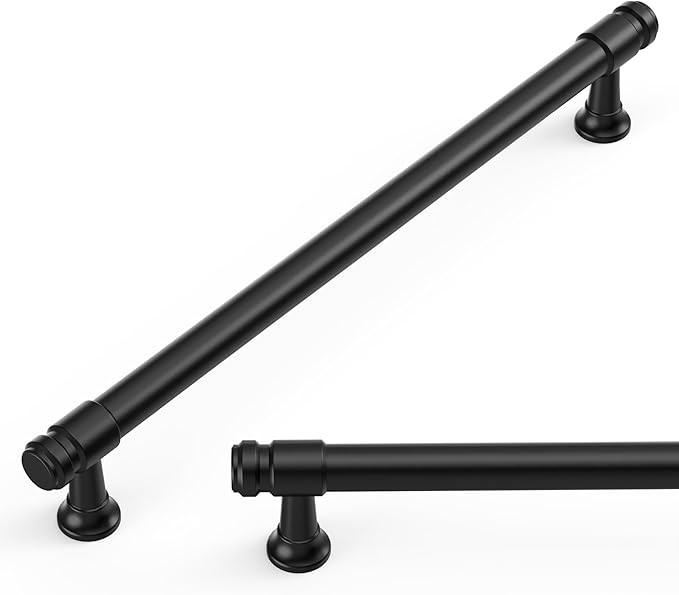 Amerdeco 10 Pack Matte Black Cabinet Pulls 7.5 Inch(192mm) Hole Center Heavy Duty Solid Kitchen C... | Amazon (US)