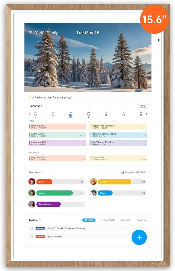 Apolosign 15.6-inch Digital Calendar : Dual Mode Smart Wall Planner, No Subscription, Install App... | Amazon (US)