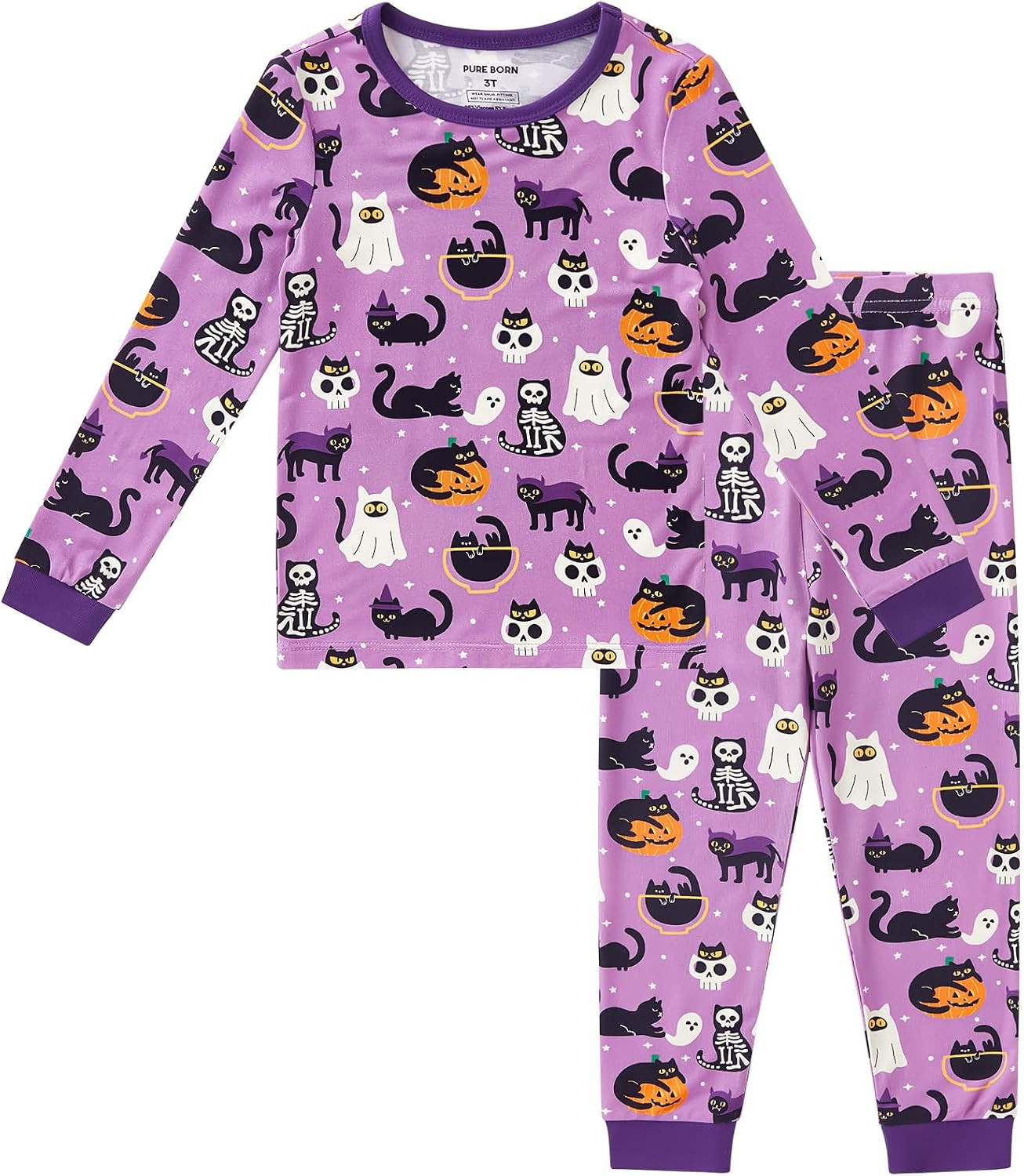 pureborn Baby Viscose from Bamboo Pajama Set Toddler Girls Sleepwear 12M-8Y | Amazon (US)