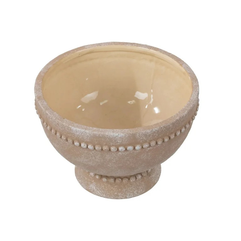 My Texas House 8" Dot Bowl Brown Ceramic Plant Pot 8.1" Diameter | Walmart (US)