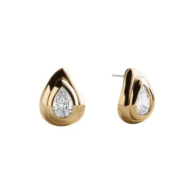 BaubleBar Cassie Cubic Zirconia Stud Earrings in Clear at Nordstrom | Nordstrom