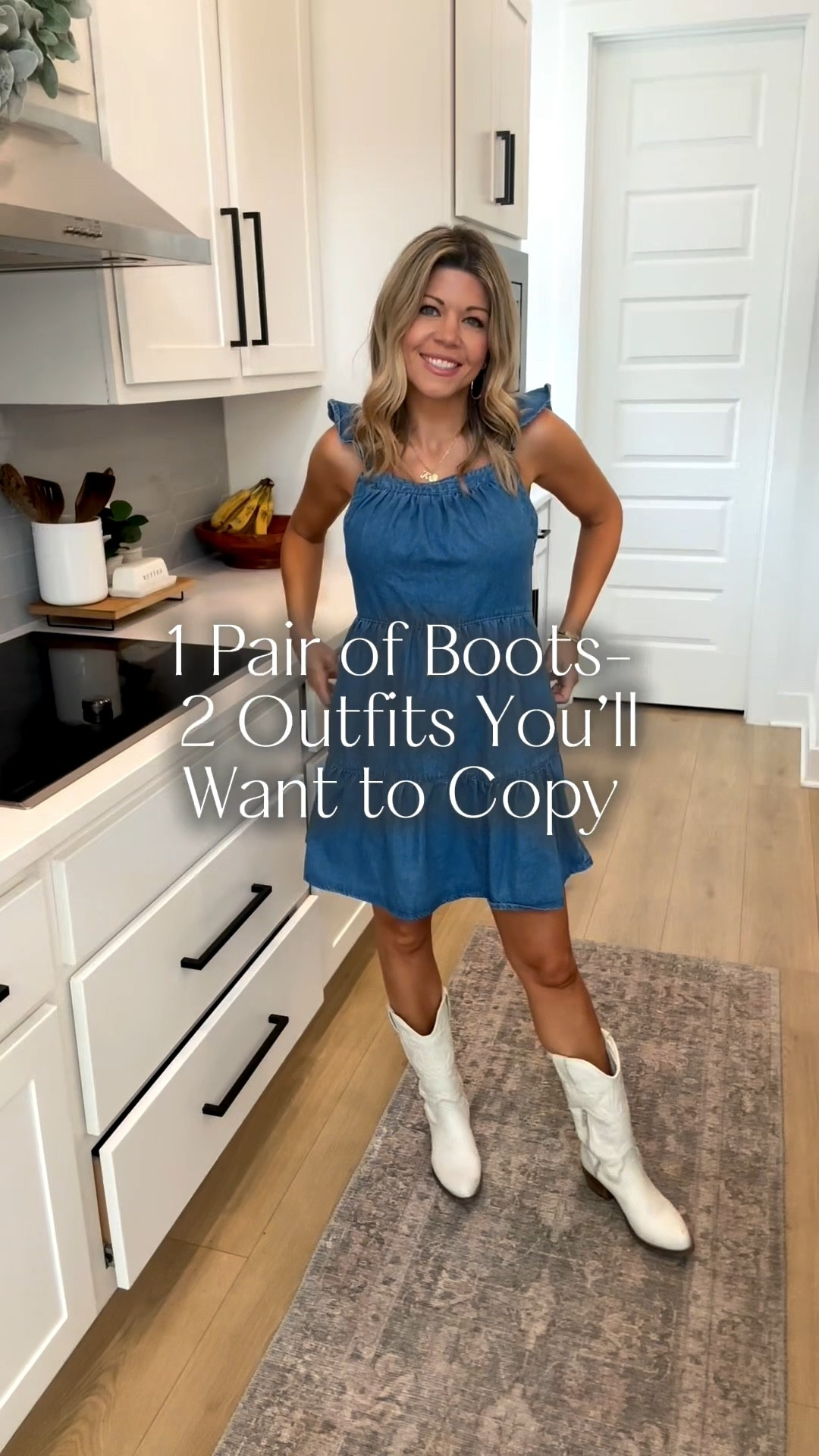 Two outfits, one boot obsession… and I’m not sorry about it 🖤 Styling these boots for a country concert two ways! Denim of course is always a must and a graphic tee with a skirt gives cute but comfy! Wearing a size Small in all pieces. #countryconcert #countryconcertlooks #ootd #bootsoutfit #denimdress #momfashion #almost40style

#LTKStyleTip #LTKPetite