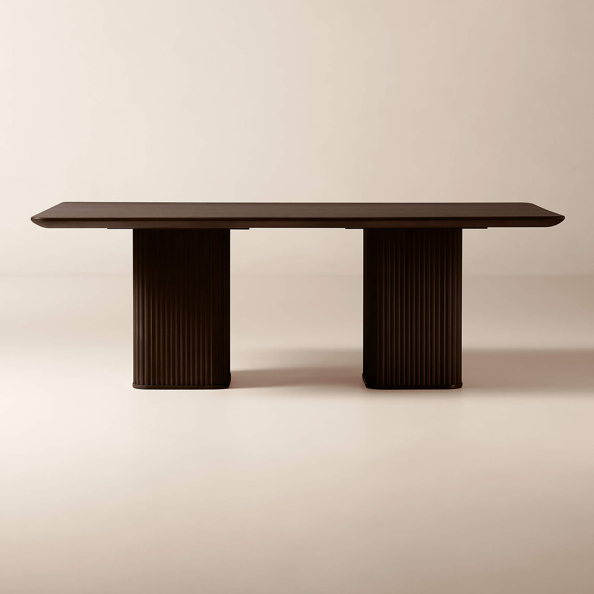 Davison 85" Rectangular Fluted Dark Oak Dining Table + Reviews | CB2 | CB2