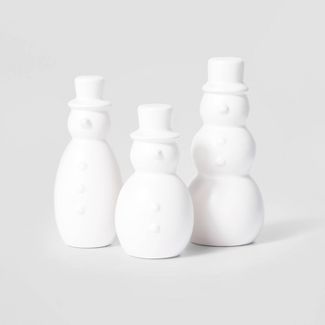 3pc Ceramic Snowman Decorative Figurine Set - Wondershop™ | Target