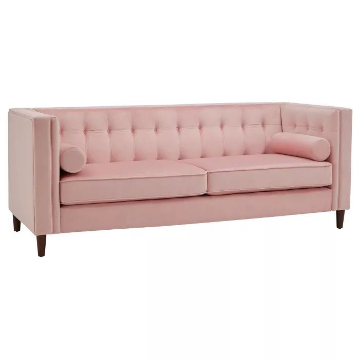 Karissa Velvet Sofa with Pillows Pink - Inspire Q | Target