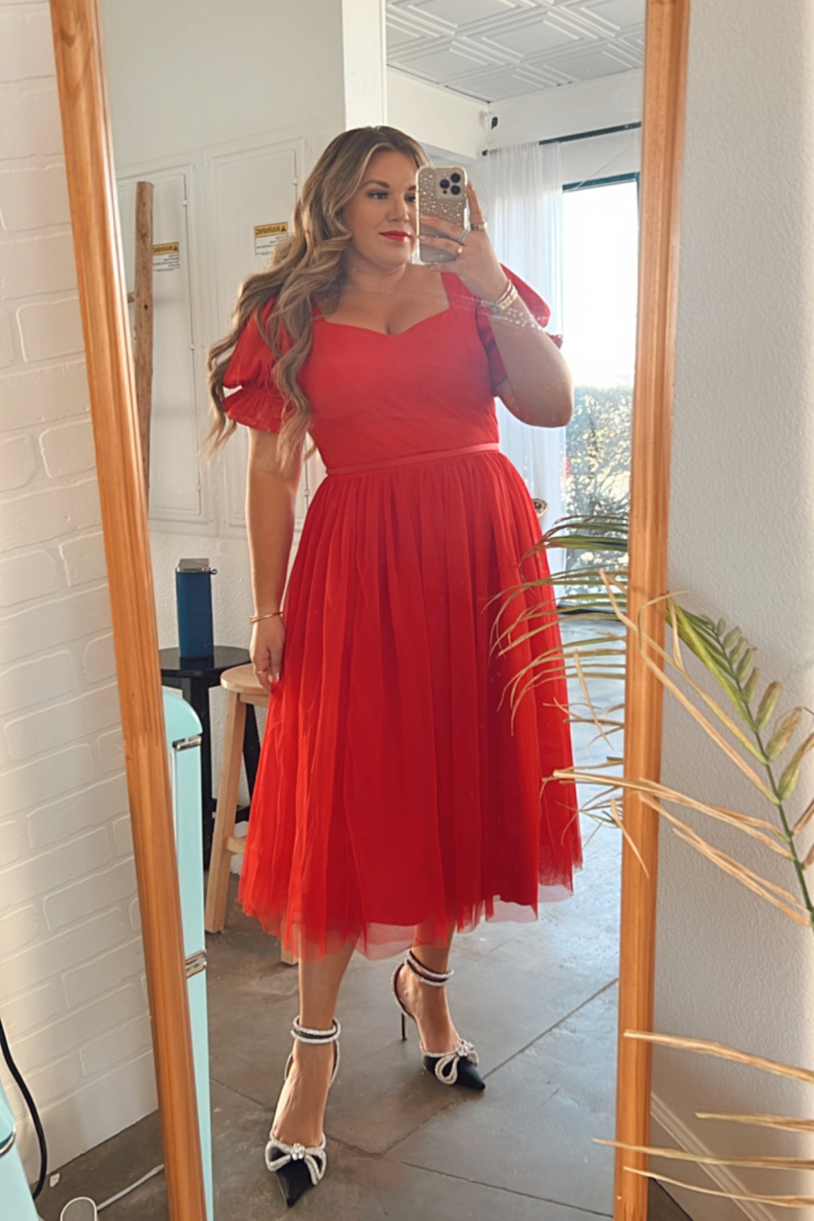 curvy red ballerina tulle midi dress for the Holidays! use code SASSYRED15 for 15% off! 

#LTKcurves #LTKHoliday #LTKsalealert