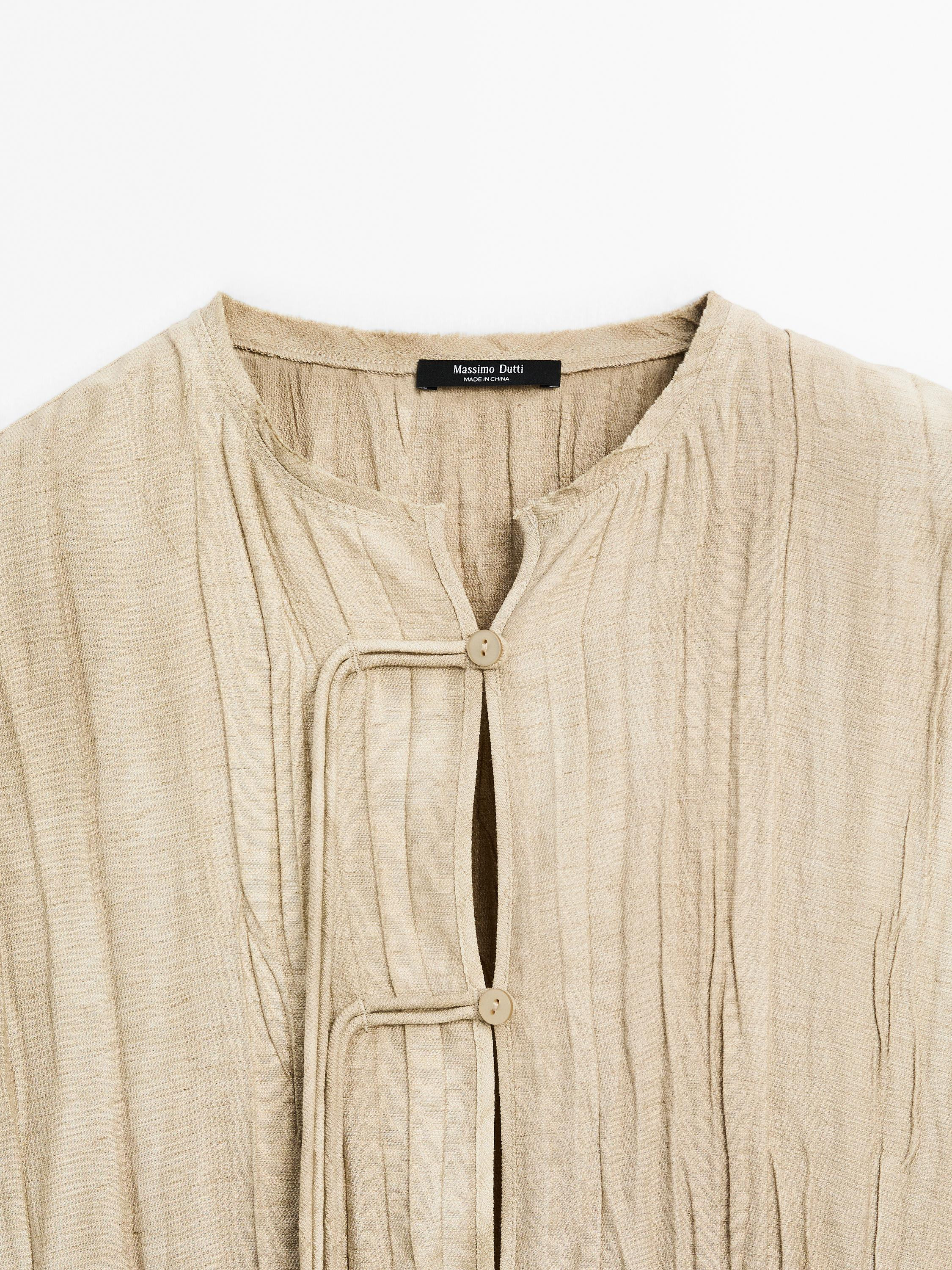 Flowing kimono with tie detail | Massimo Dutti UK