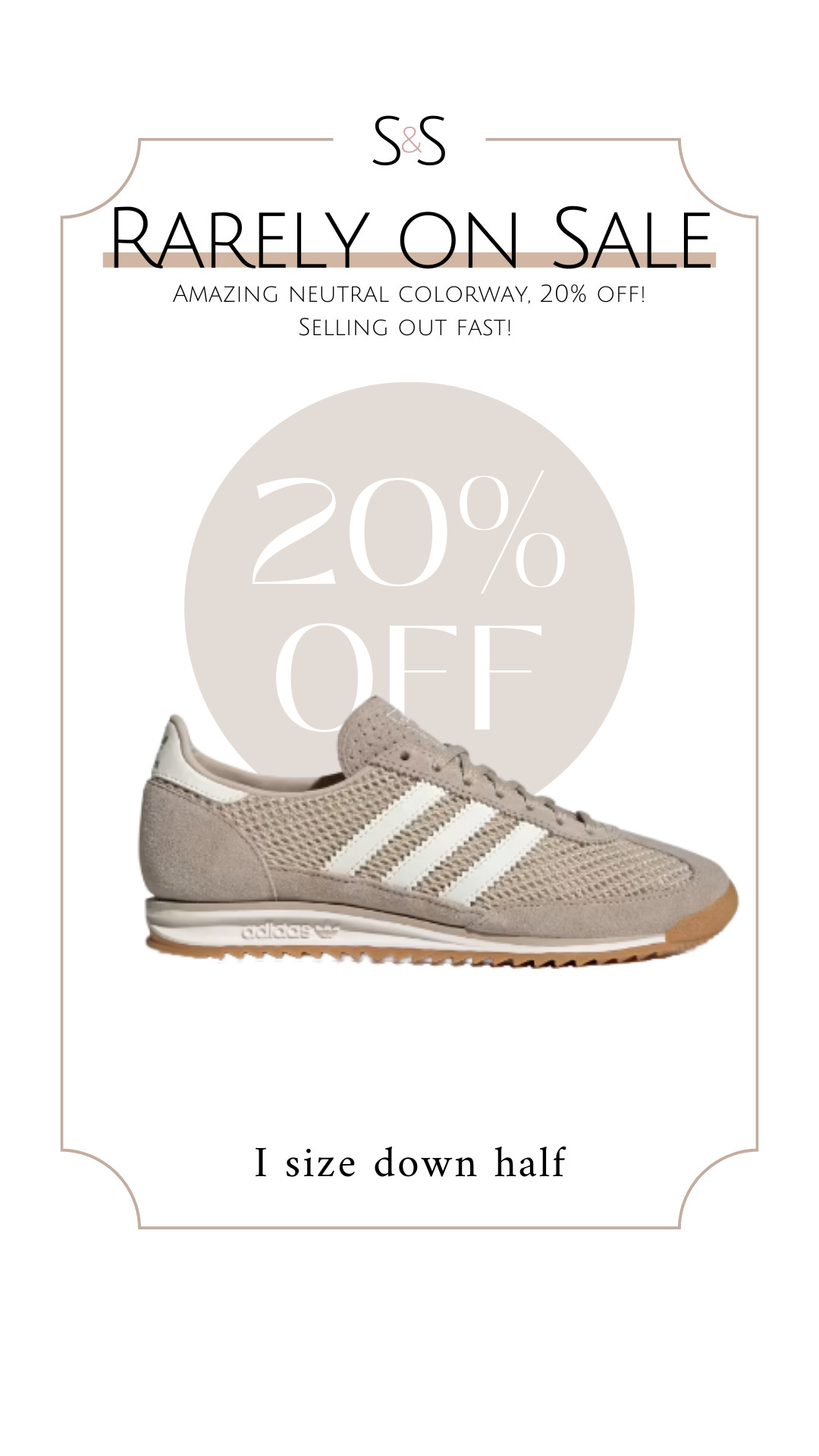 These amazing neutral Adidas sneakers are on sale for 20% off - super rare!  And selling quick. 

 #LTKSpringSale #LTKSeasonal #LTKSaleAlert