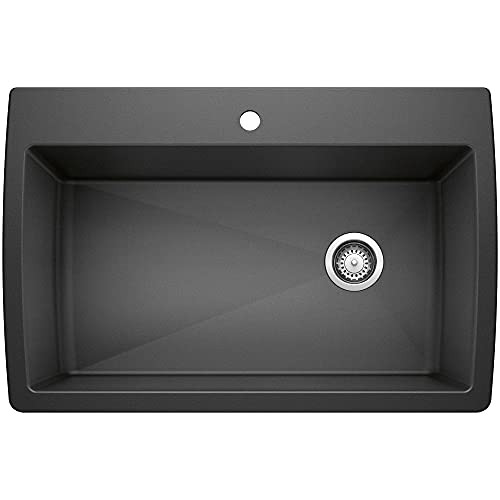 BLANCO, Anthracite 441094 DIAMOND SILGRANIT Super Single Drop-In or Undermount Kitchen Sink, 33.5... | Amazon (US)