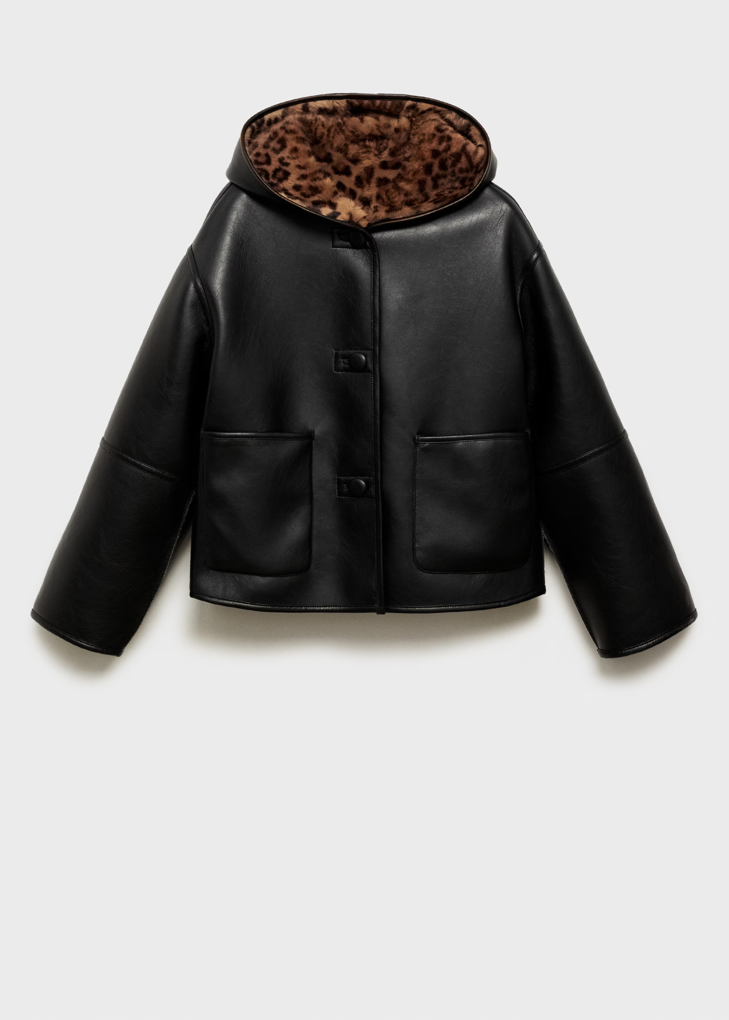 Reversible leopard-print jacket - Women | MANGO United Kingdom | MANGO (UK)