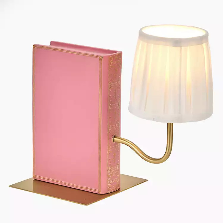New! LED Pink Resin Bookshelf Lamp | Kirklands