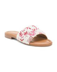 Floral Fantasia Beaded Slide Sandals | TJ Maxx