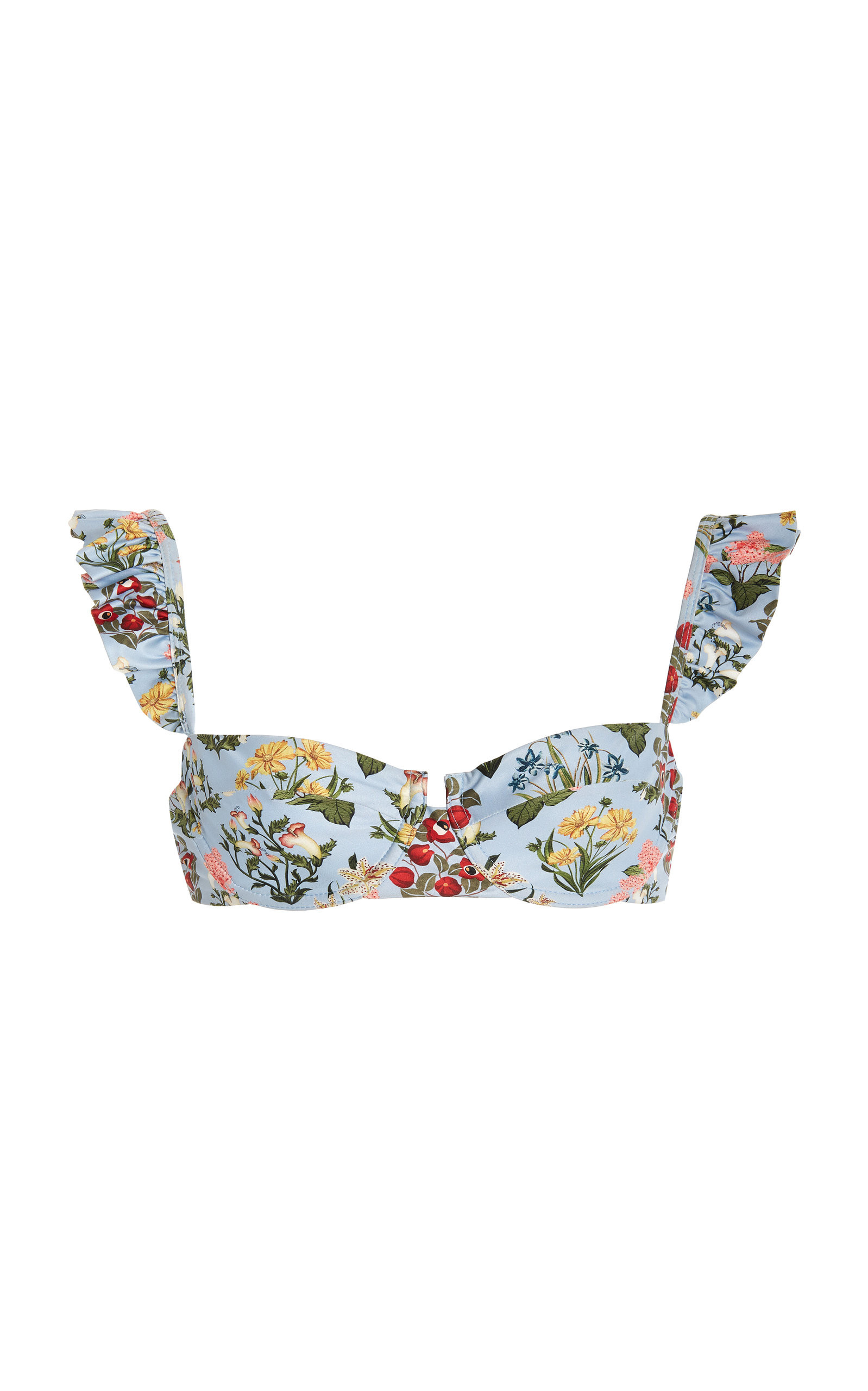 Kiwi Ruffled Floral Bikini Top | Moda Operandi (Global)