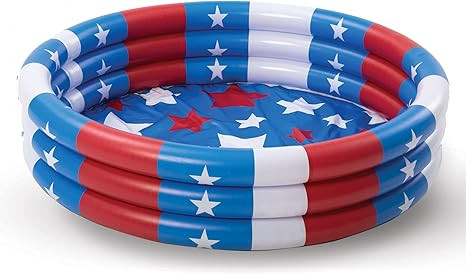 45‘’ Inflatable 45"x10" Kiddie Pool, Star American Flag Swimming Pool for Kids Toddler Season... | Amazon (US)