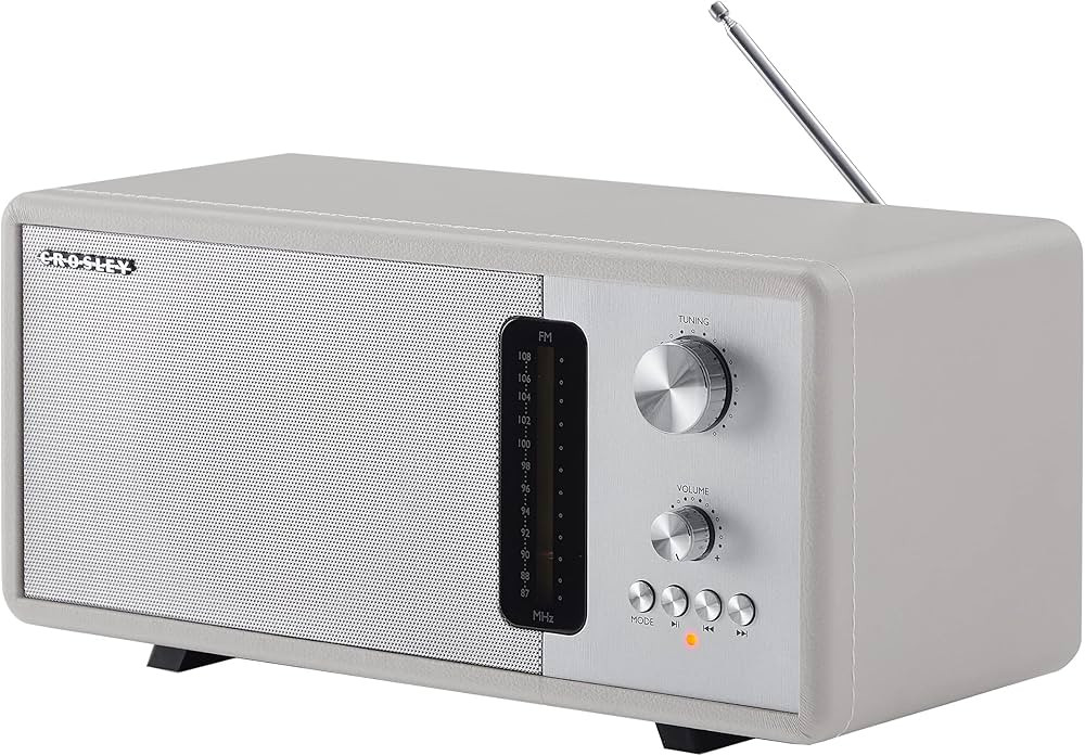 Crosley CR3037B-WS Harmony Modern Bluetooth FM Tabletop Radio, White Sand | Amazon (US)