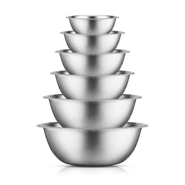 JoyJolt  Stainless Steel Food Kitchen Mixing Bowl - Set of 6 - .5QT .75QT 1.5 QT 3QT 4QT 5QT Silv... | Walmart (US)
