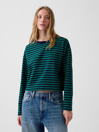 Knit Oversized Crop T-Shirt | Gap (US)