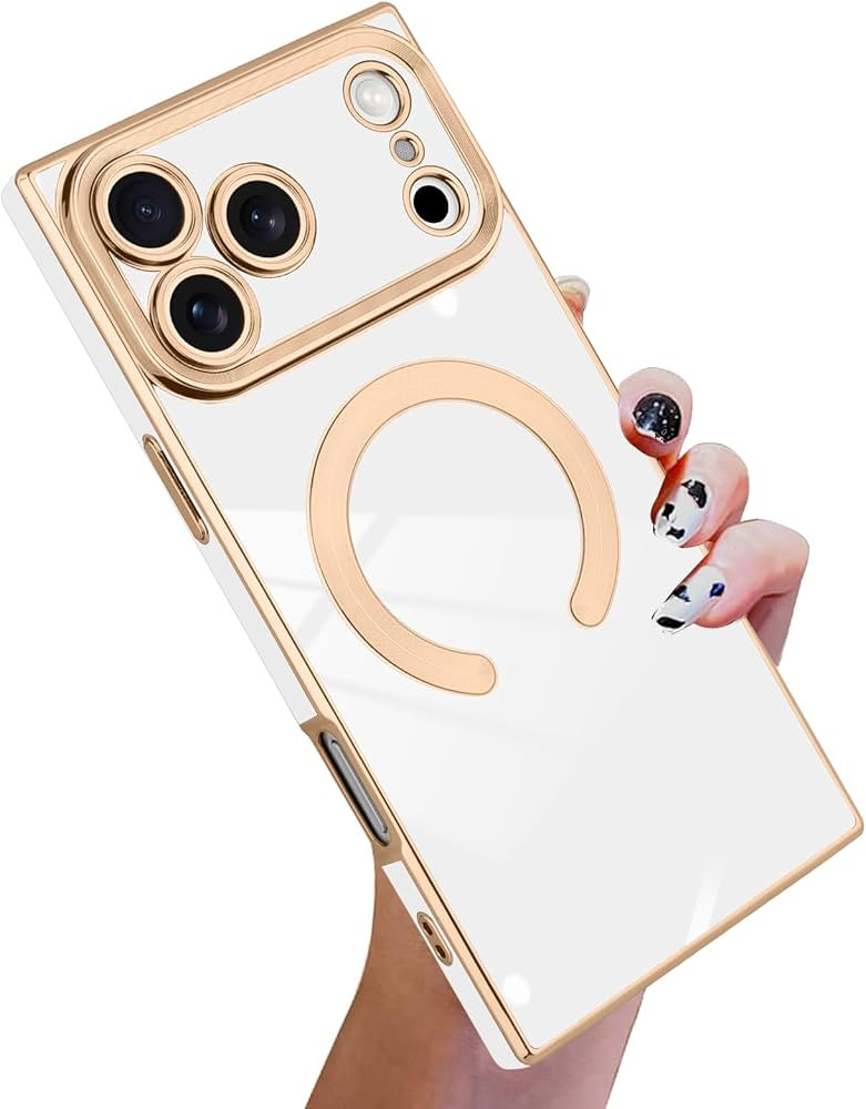 KANGHAR Case Designed for iPhone 17 Pro Max Magnetic [Compatible with MagSafe] Luxury Cute Platin... | Amazon (US)