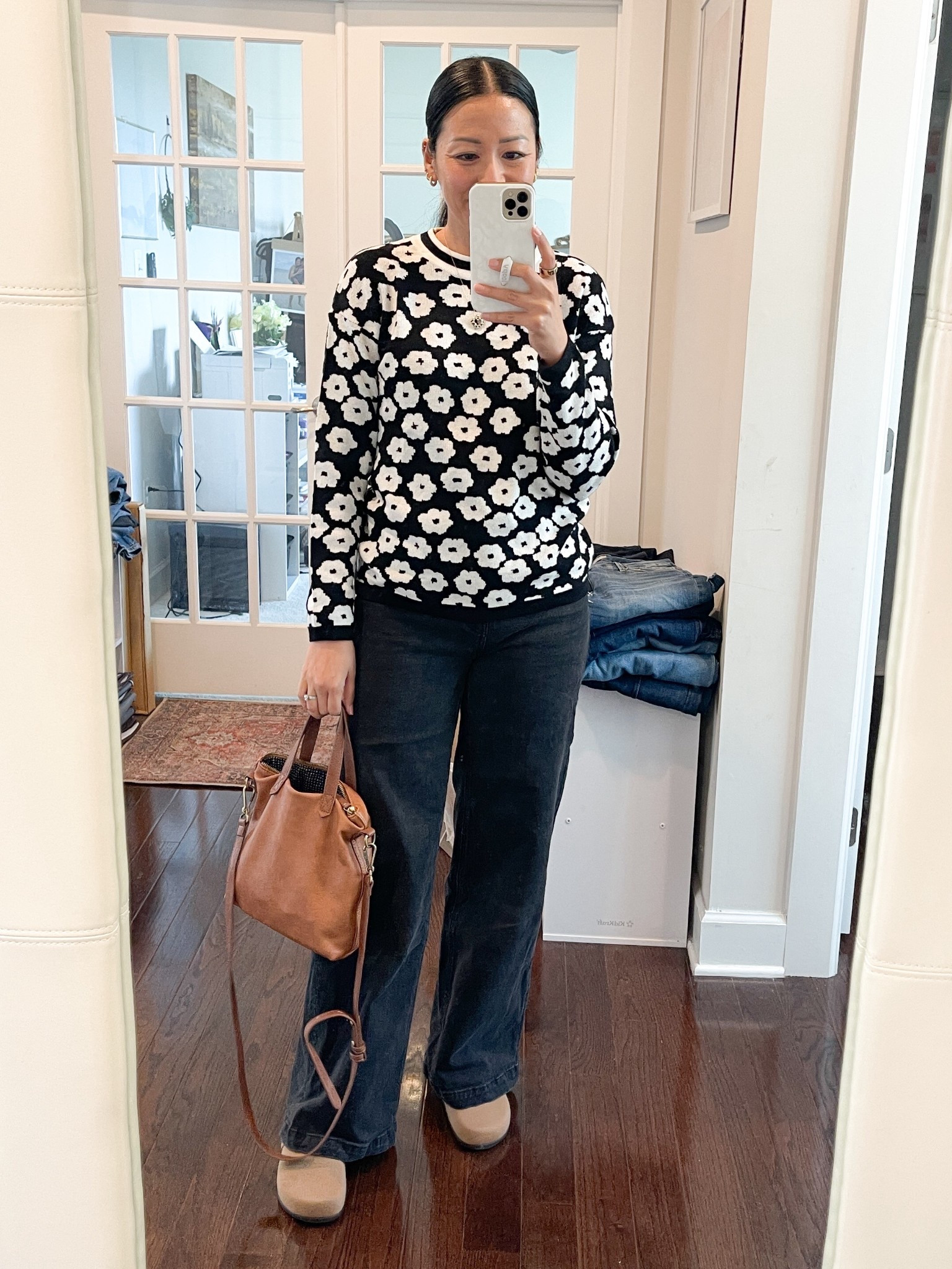 Size small sweater
Size 4R jeans
Got my true size in the clogs

#LTKOver40 #LTKSeasonal #LTKootd