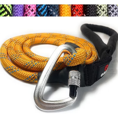Enthusiast Gear Reflective Rope Dog Leash with Locking Carabiner for Large Medium Small Breeds and Puppy - Orange (6’ Feet) | Target