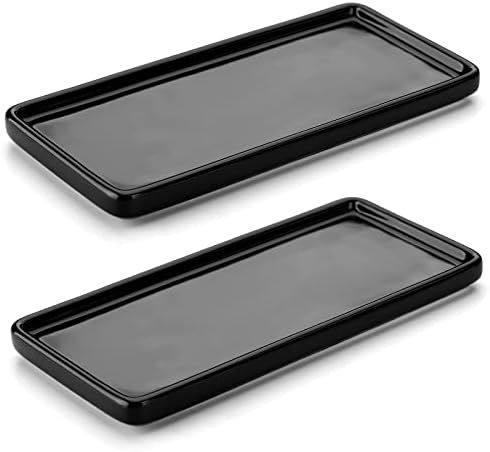 Nucookery 6" Small Rectangle Bathroom Vanity Trays,Ceramic Kitchen Soap Trays,Decorative Bathtub ... | Amazon (US)