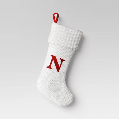 Knit Monogram Christmas Stocking White N - Wondershop™ | Target