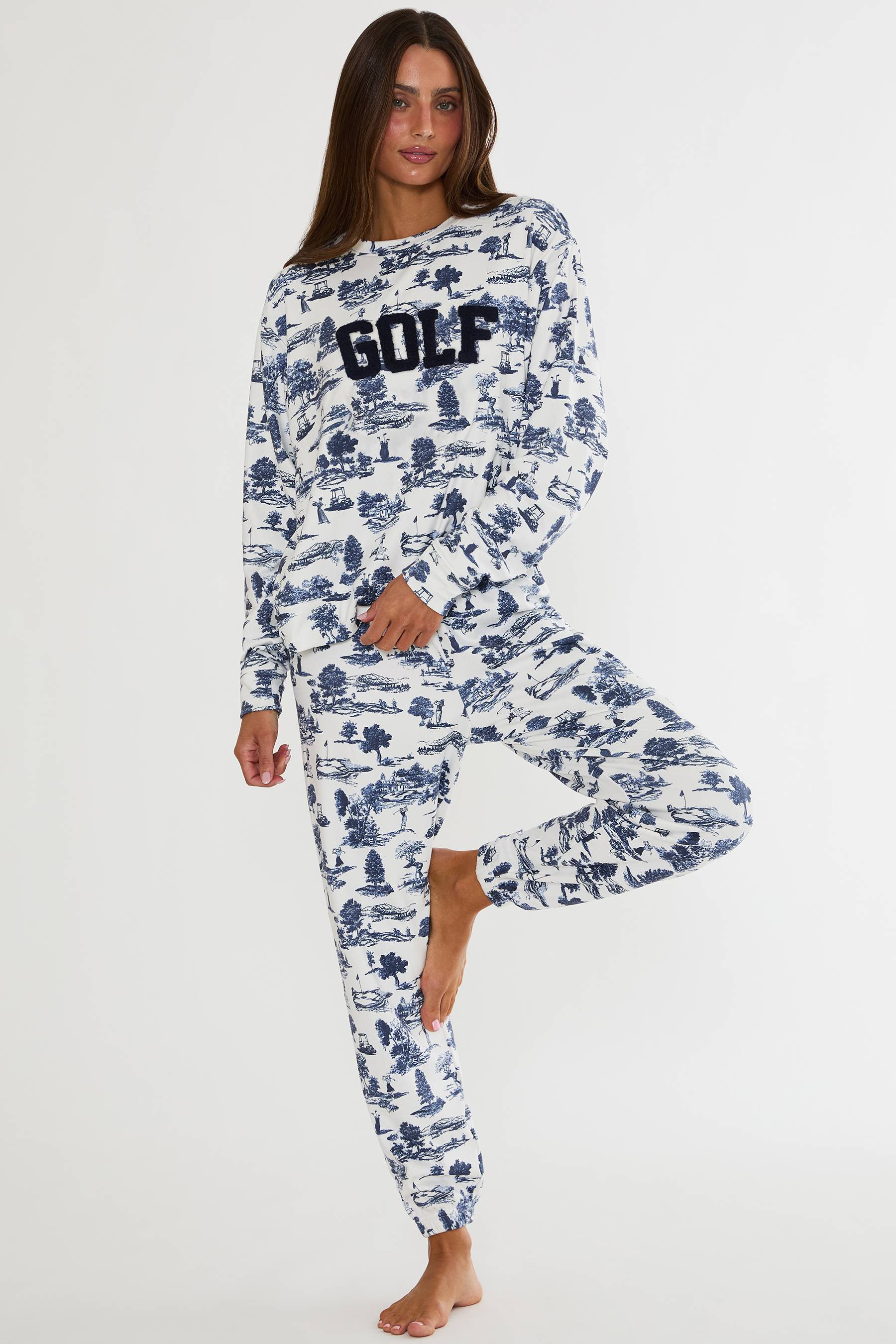 Georgie Pant Evening Golf Toile | Golf Print Joggers | Beach Riot | Beach Riot