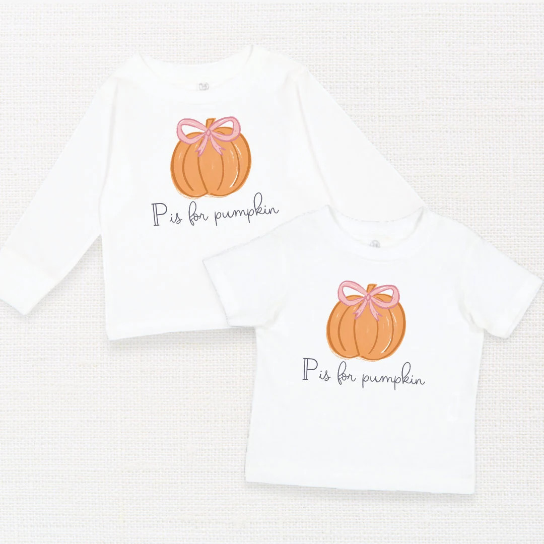 P is for Pumpkin T-shirt Girls Fall Graphic Tee Little Girls Graphic Tee - Etsy | Etsy (US)