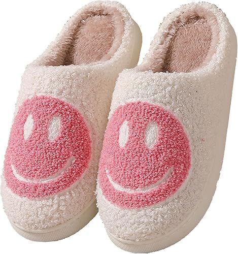 Smile Face Slippers for Women Men Retro Soft Plush Comfy Warm Cloud Slide Happy Face Slippers Mem... | Amazon (US)