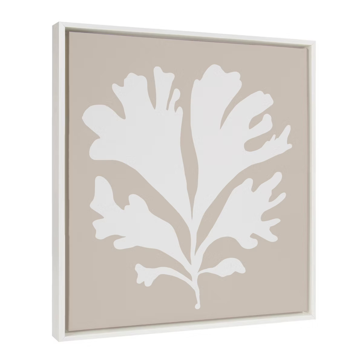 22" x 22" Sylvie Neutral Coral Beige Framed Canvas by Creative Bunch White - Kate & Laurel All Th... | Target